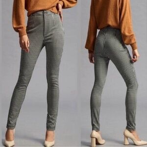 Anthropologie Black and White Houndstooth Skinny Pants